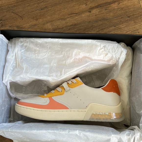 Coach custom sneakers. size 8. Never worn. Pink, Orange, yellow. - Picture 4 of 8